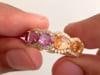 Natural rainbow sapphire ring in 14k gold - 6