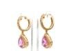 3.660 cts Natural pink sapphire and 0.41 cts diamond earrings in 18k gold - 6