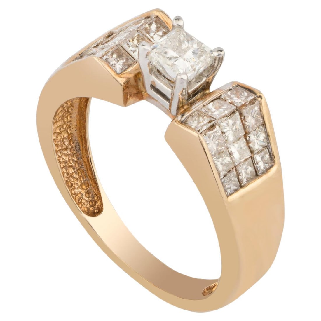 Natural Diamond Ring with 1.00 Carats Diamond in 14k Gold - 2