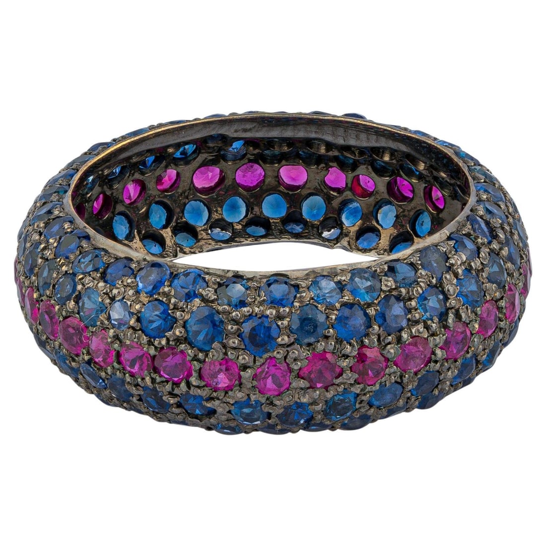 Natural Multi Sapphire Ring with 1.57 Cts in 18k Gold - 2