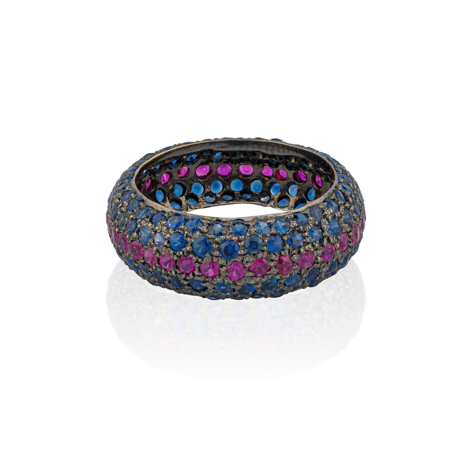 Natural Multi Sapphire Ring with 1.57 Cts in 18k Gold - 6