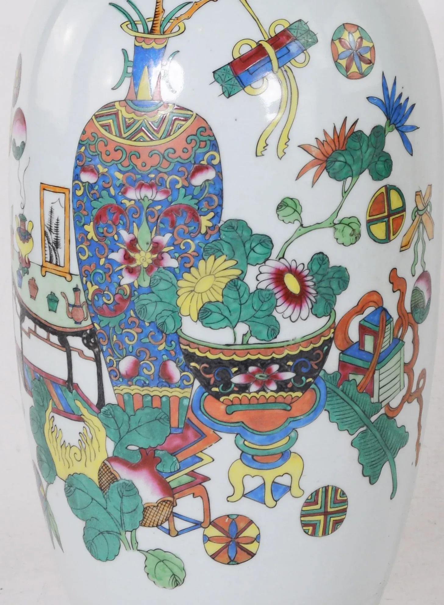 Chinese Late 18th Century Famille Rose Porcelain Vase Table Lamp - 2