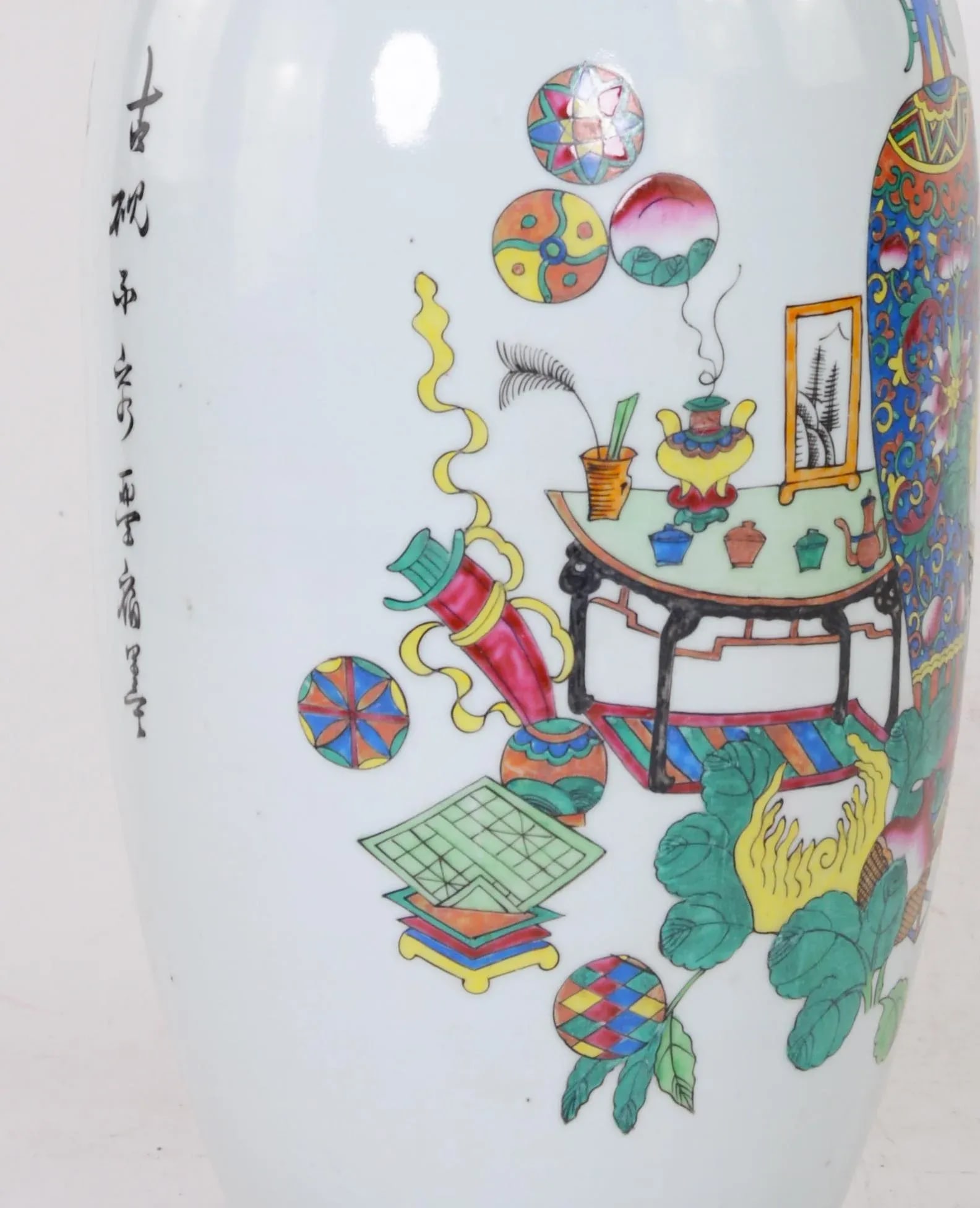 Chinese Late 18th Century Famille Rose Porcelain Vase Table Lamp - 5