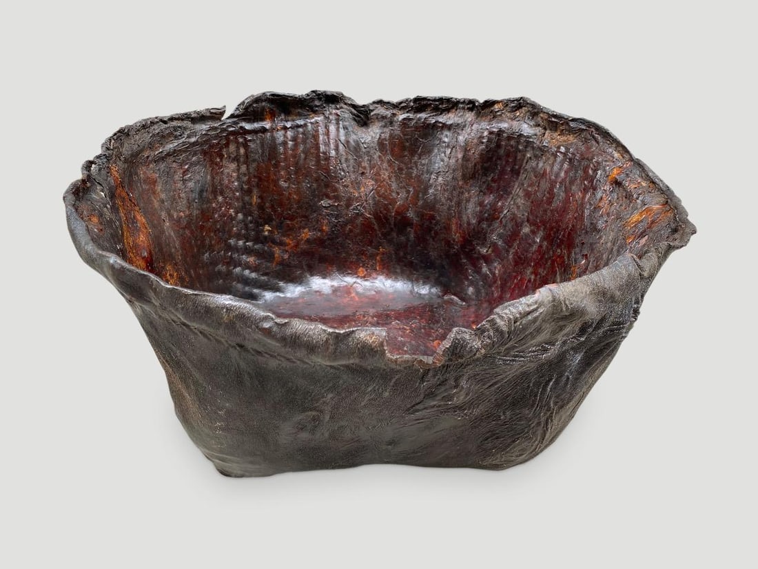 Polished Buffalo Hide Container - 12