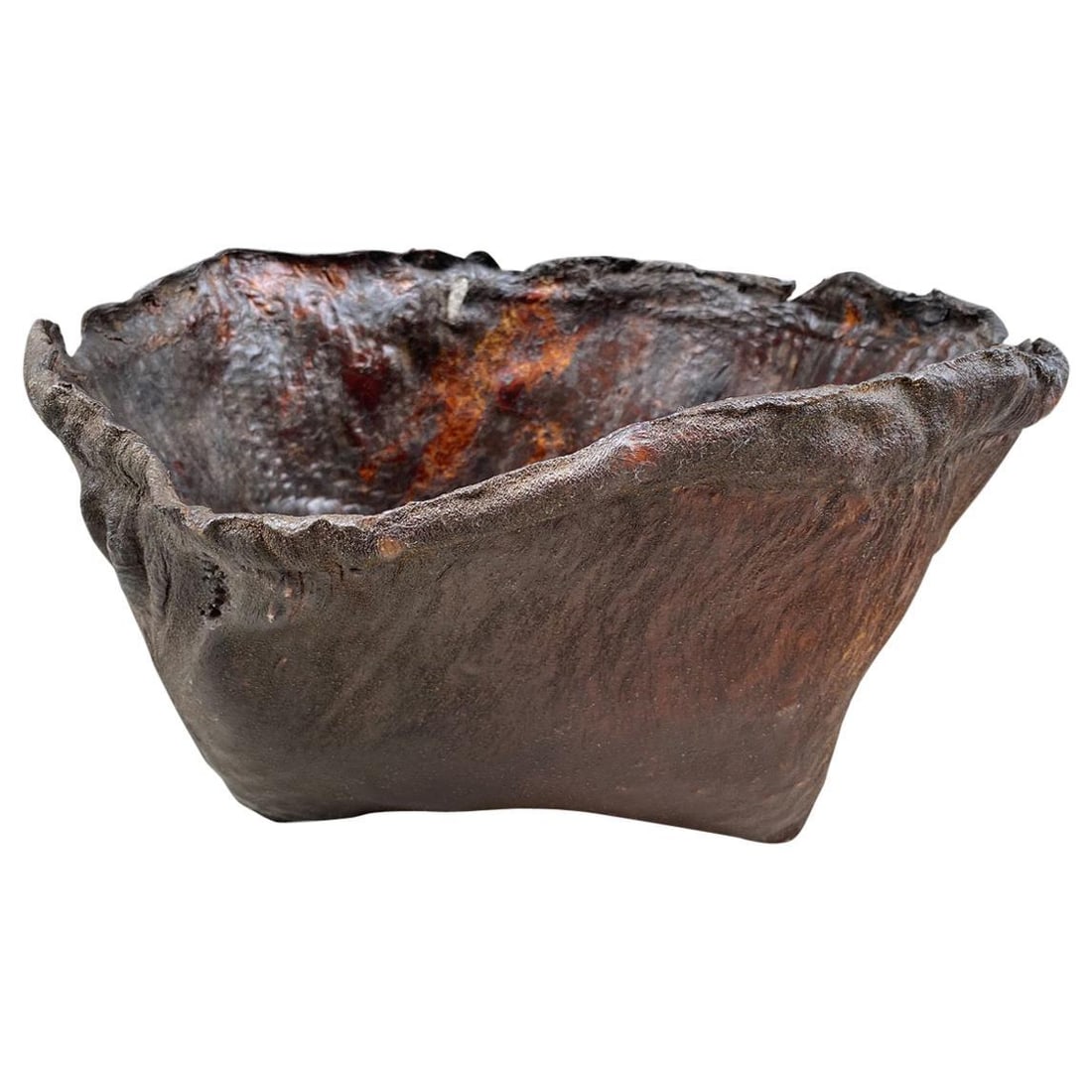 Polished Buffalo Hide Container - 15