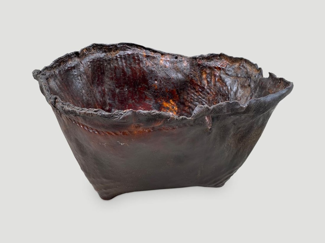 Polished Buffalo Hide Container - 16