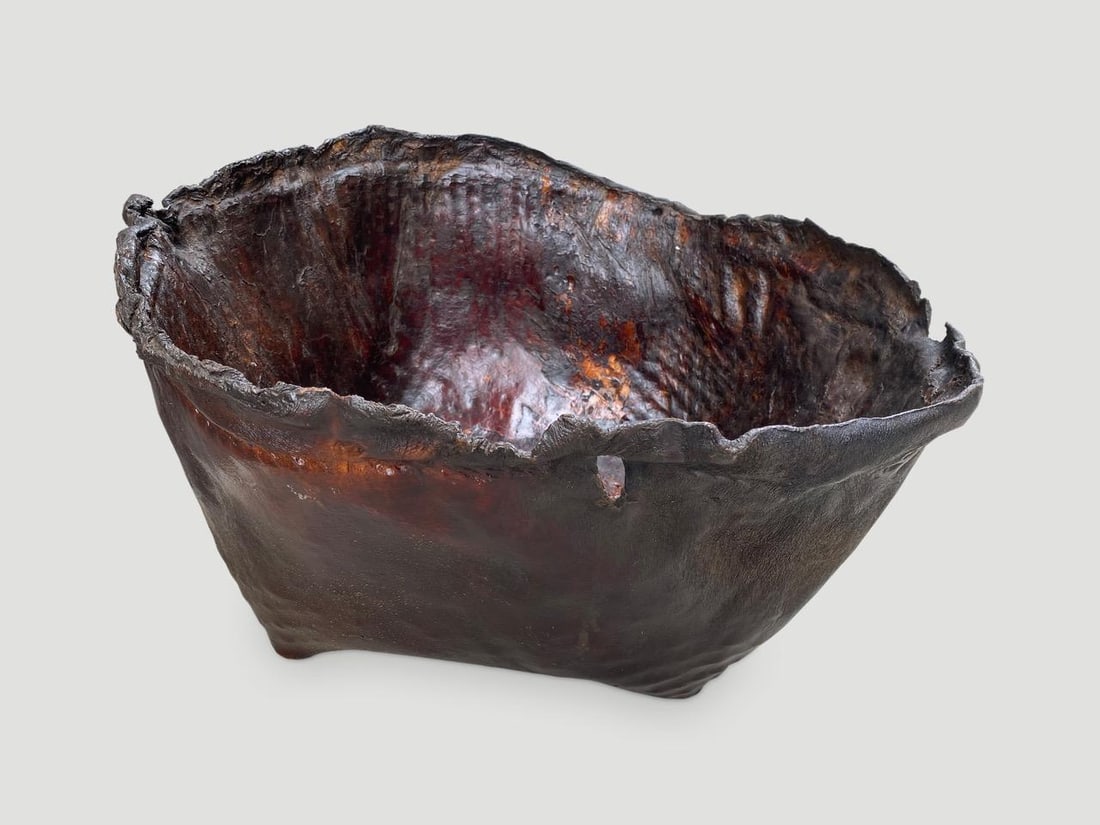 Polished Buffalo Hide Container - 17
