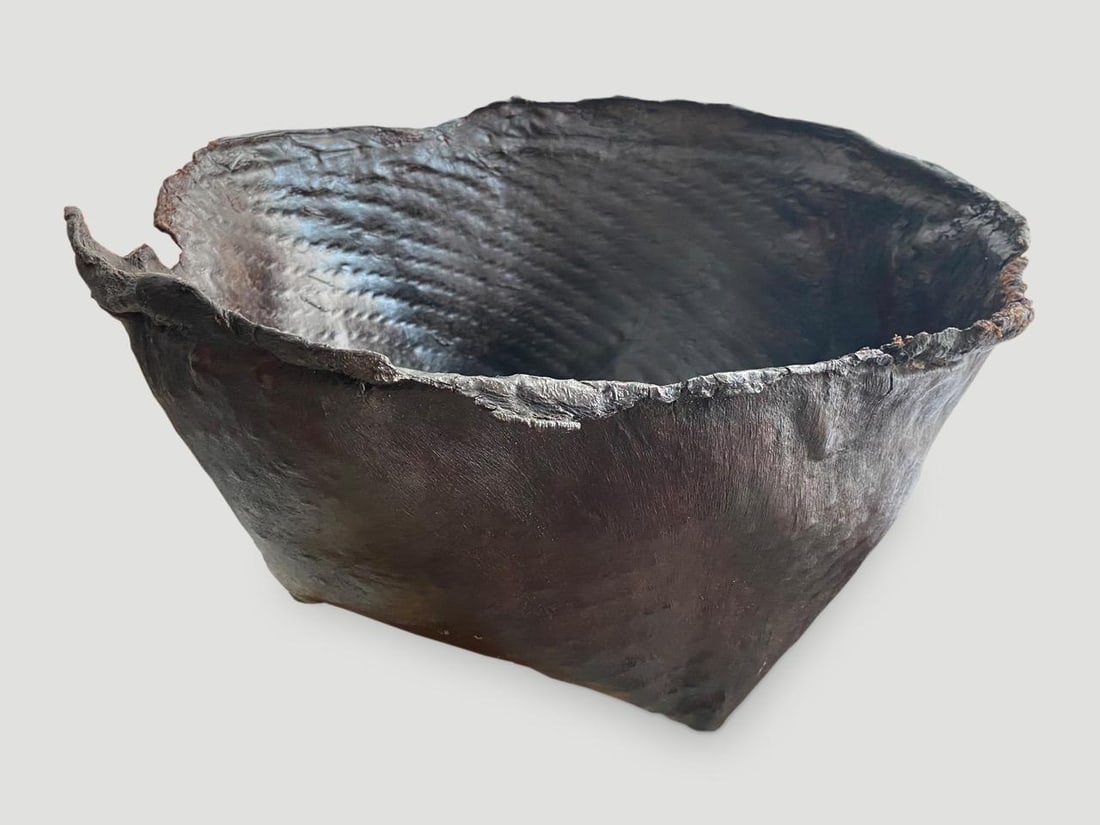 Polished Buffalo Hide Container - 16