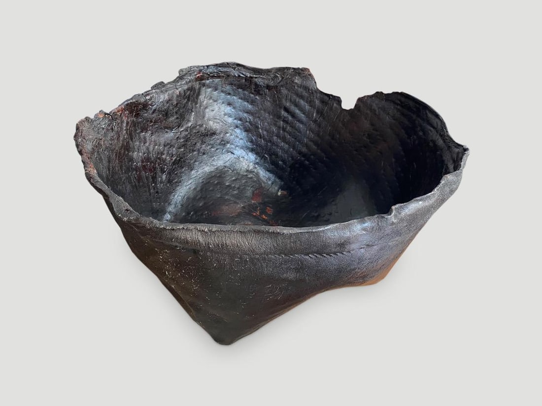 Polished Buffalo Hide Container - 17