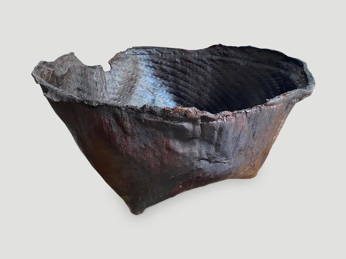 Polished Buffalo Hide Container - 18