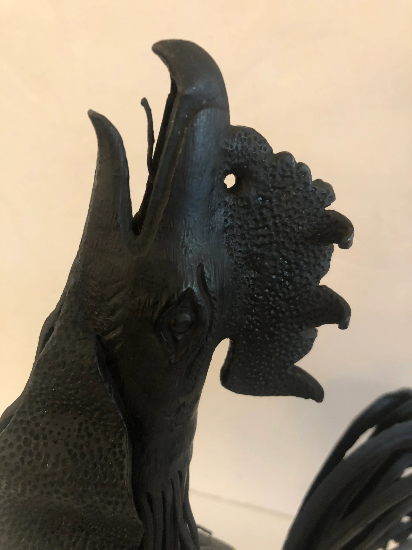 Hand Forged Iron Rooster Sculptures -A Pair - 5