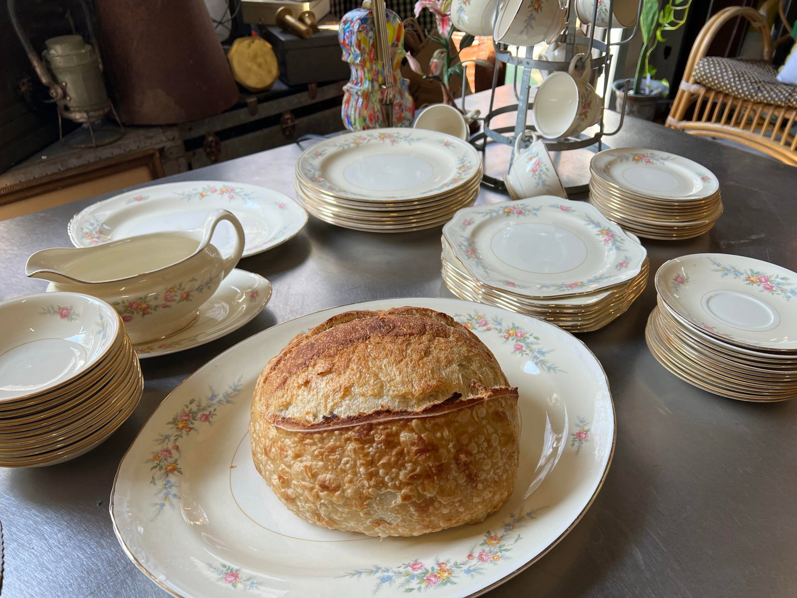 1970s Gorgeous Collection of Ceramic Eggshell Nautilus Plates and Serving Pieces- Set of 77 - 4