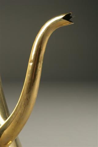 19th Century Dutch Brass Coffee Pot With Turned Legs - 9