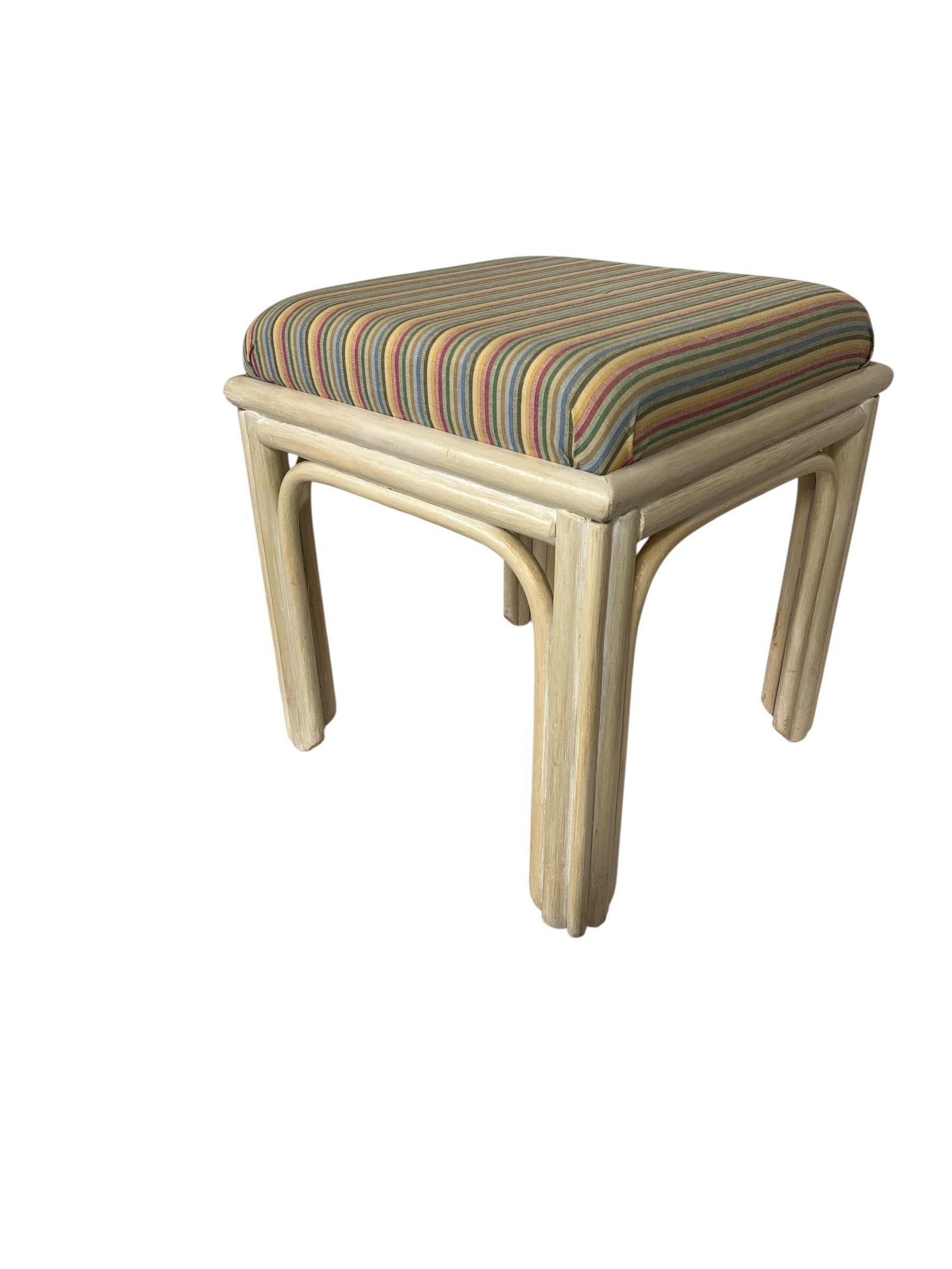 Vintage Rattan Ottoman - 3
