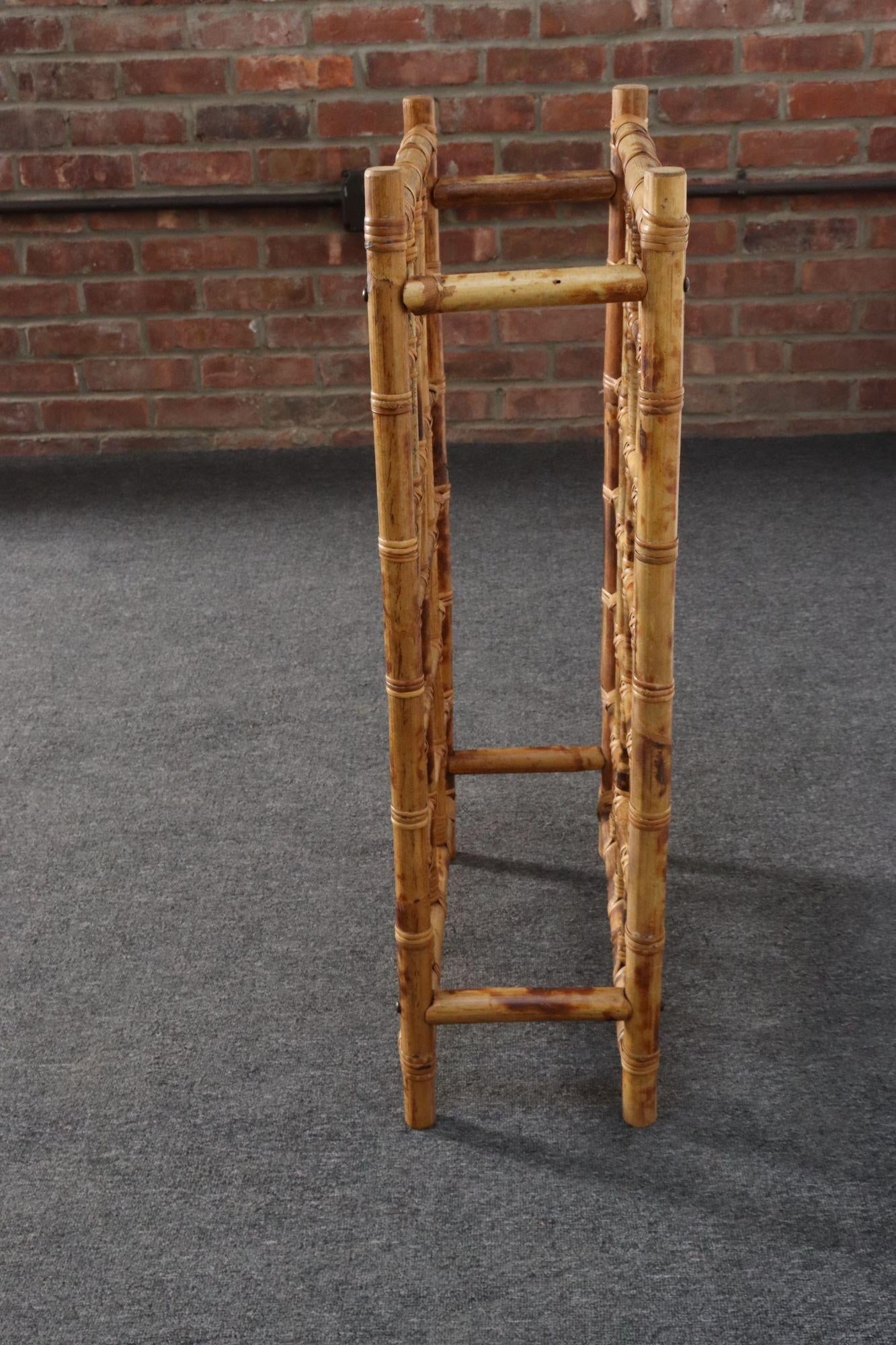 Vintage Bamboo and Rattan 24 Bottle Tabletop of Floor Wine Rack / Stand - 4