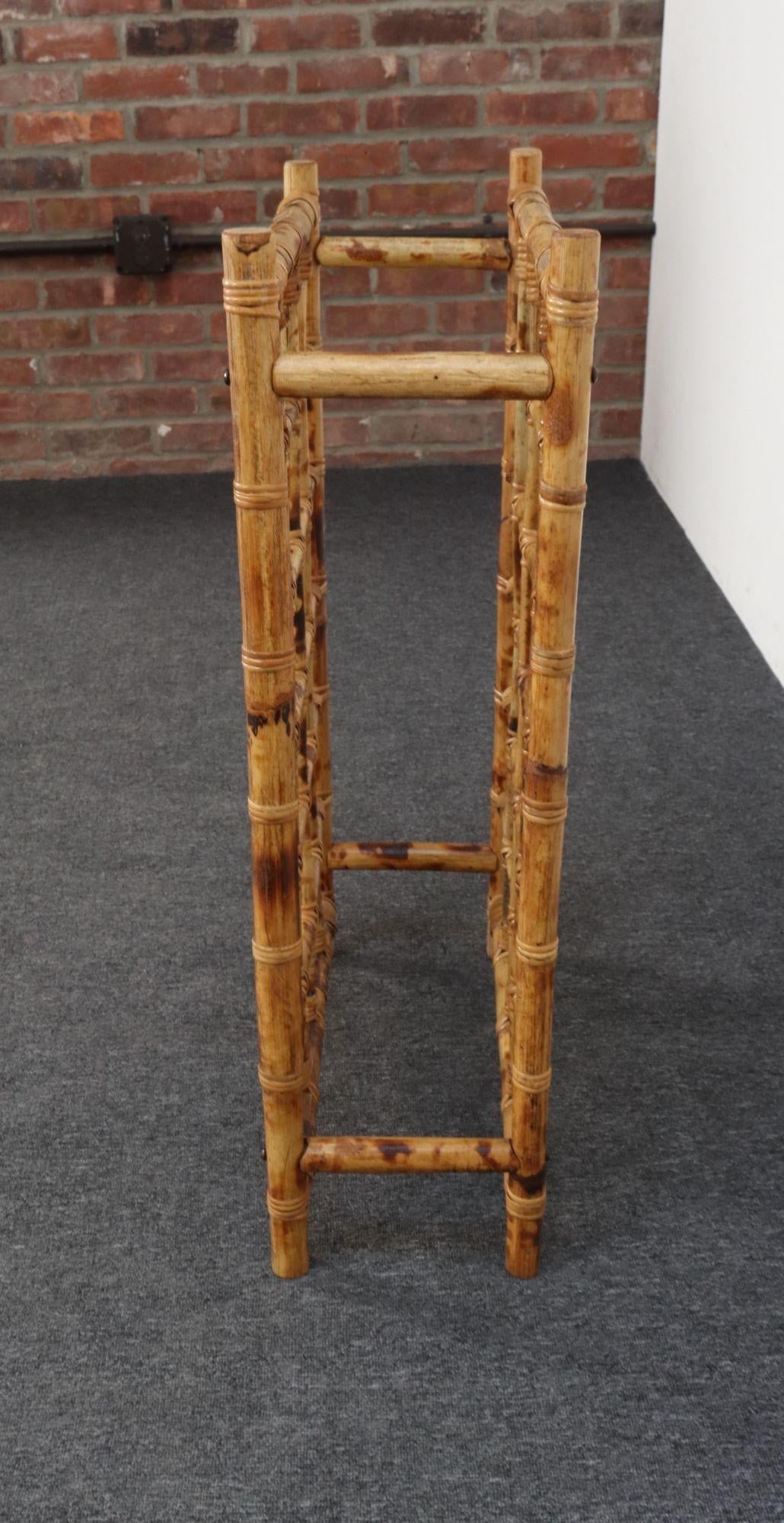 Vintage Bamboo and Rattan 24 Bottle Tabletop of Floor Wine Rack / Stand - 6