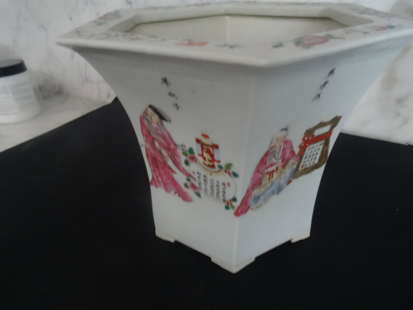 Antique Chinese Jardiniere in a Hexagon Shape - 3