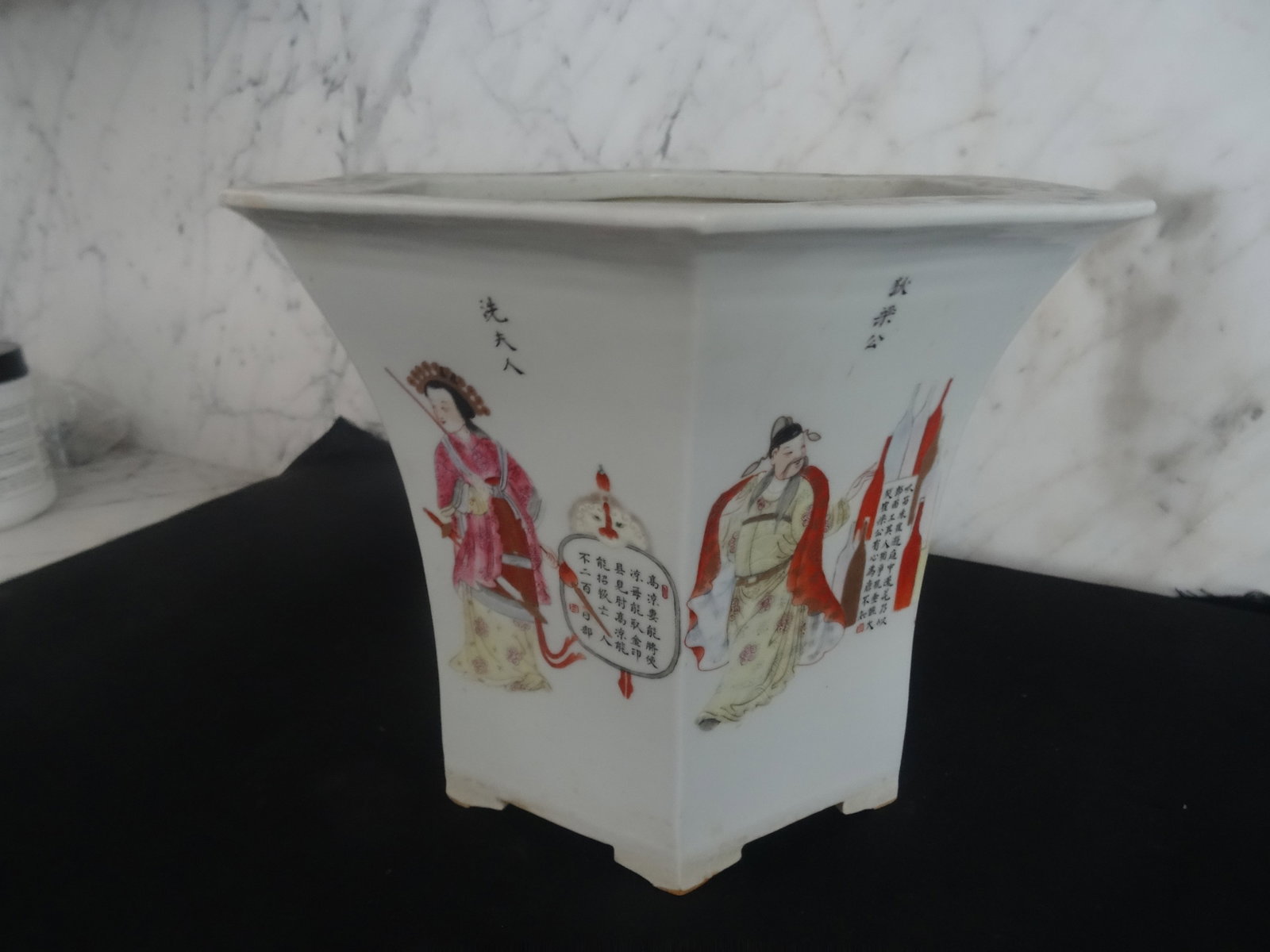 Antique Chinese Jardiniere in a Hexagon Shape - 4