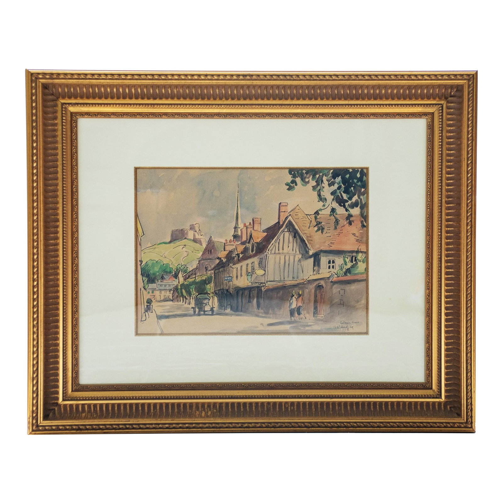 Early 20th Century Ludovic-Rodo Pissarro - Le Petit Andelys, Watercolor (1 of 6)