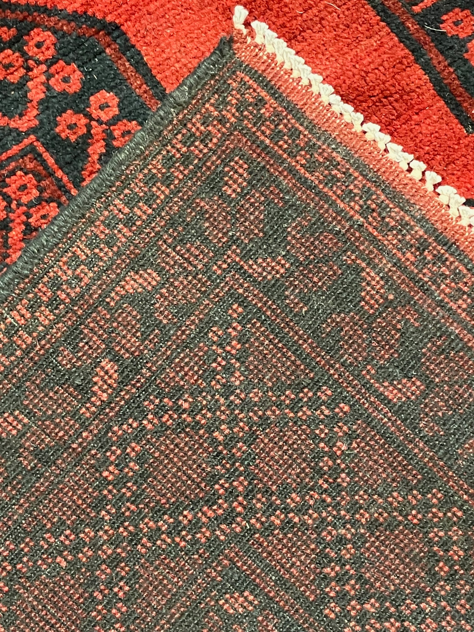 Vintage Afghan Hand-Knotted Rug 4'11" X 6'7" - 5