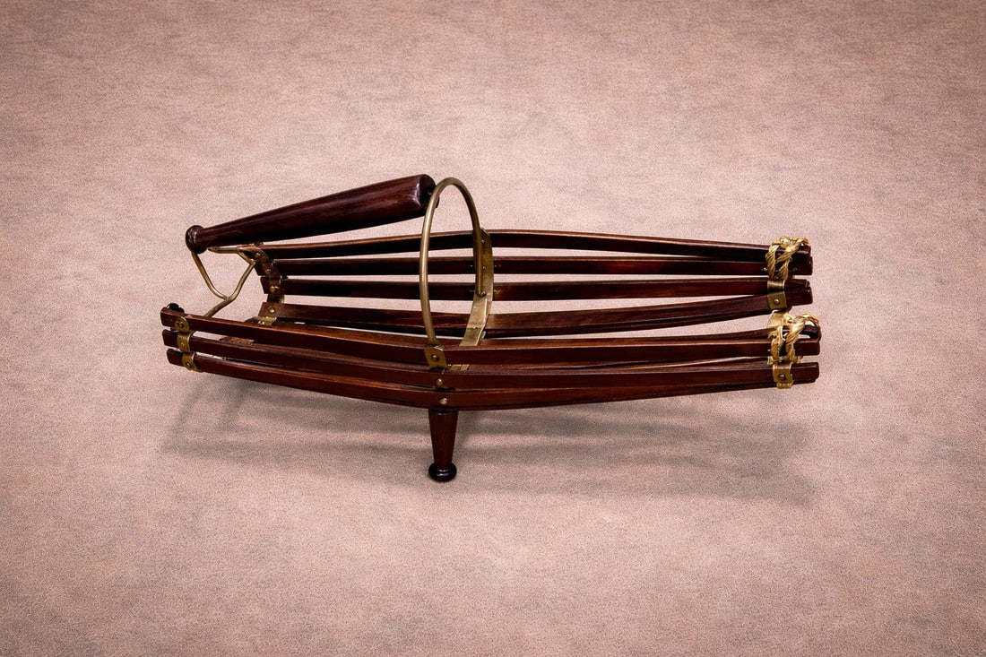 1960s Wine Holder in Rosewood & Metal, Unknown - 7