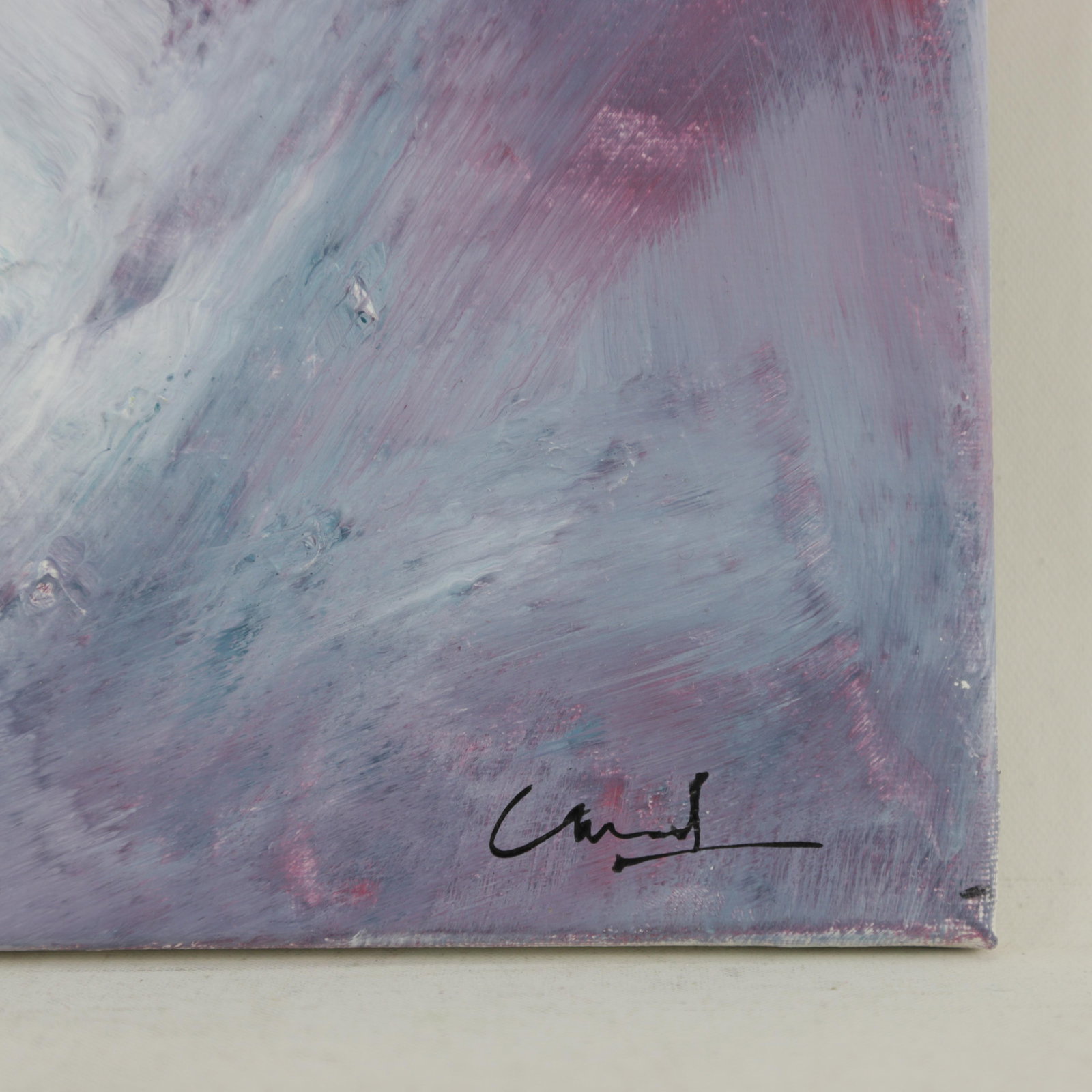 Amethyst Skies Contemporary Abstract Mixed-Media Painting - 3