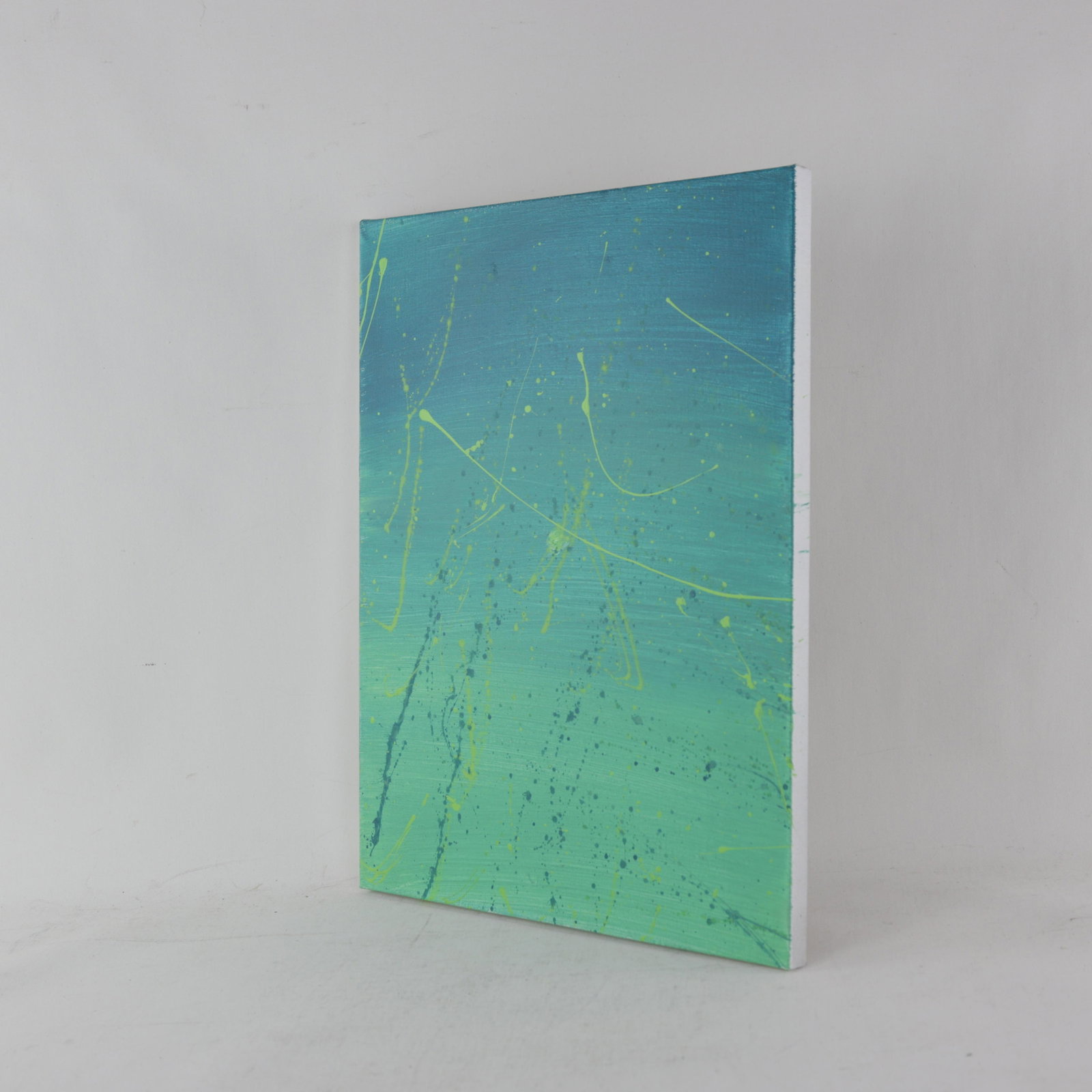 Emerald Tide Contemporary Abstract Splatter Painting - 2