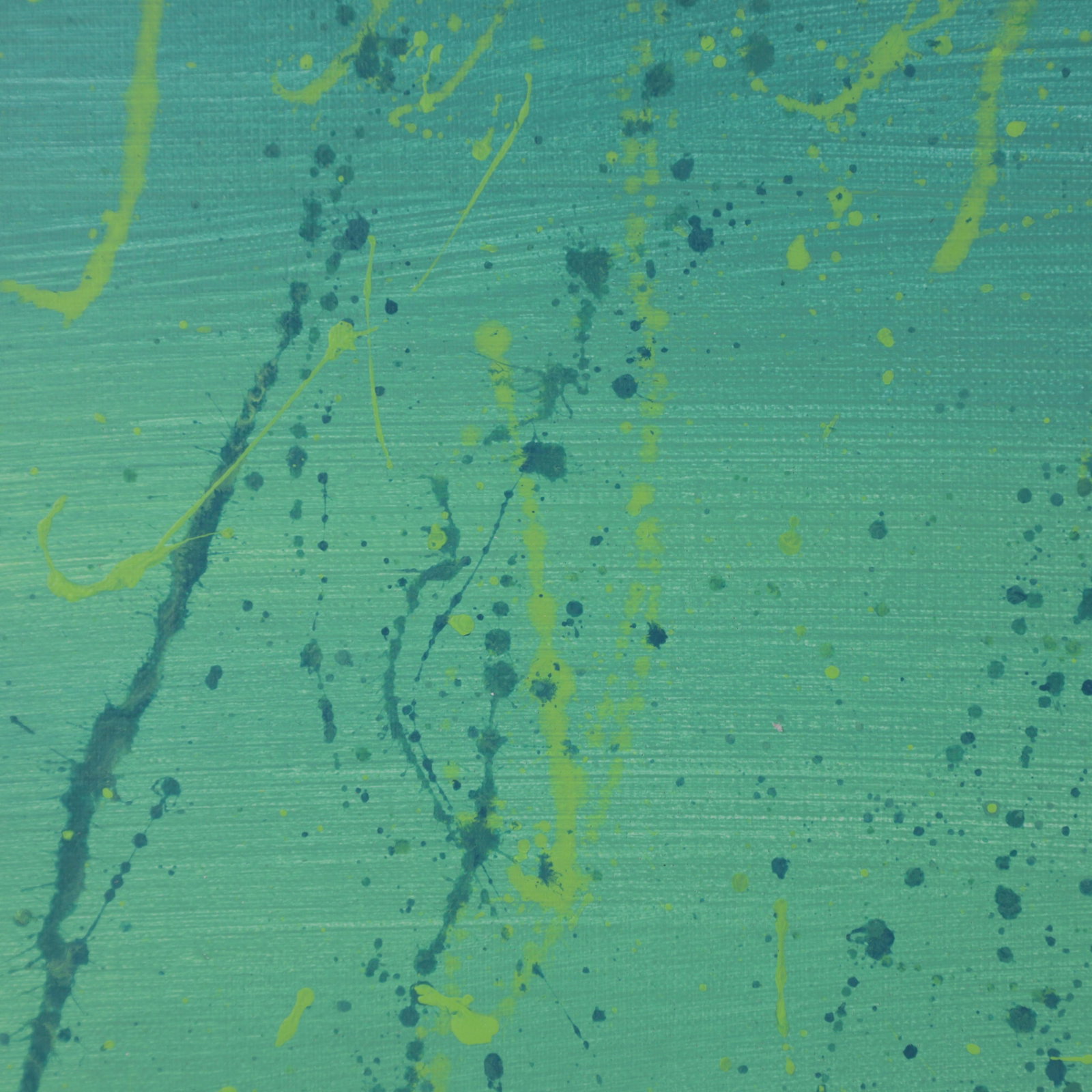 Emerald Tide Contemporary Abstract Splatter Painting - 6
