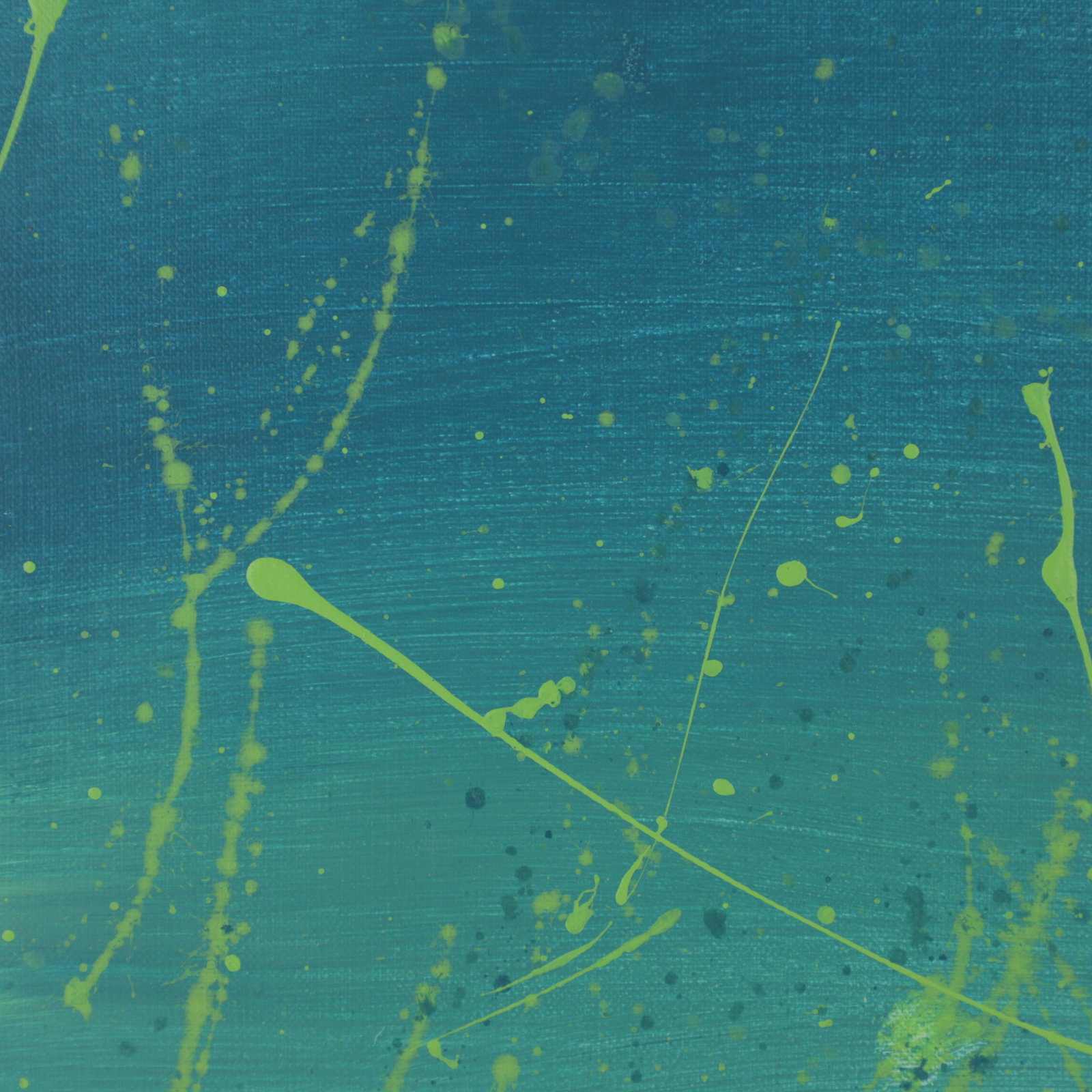 Emerald Tide Contemporary Abstract Splatter Painting - 7