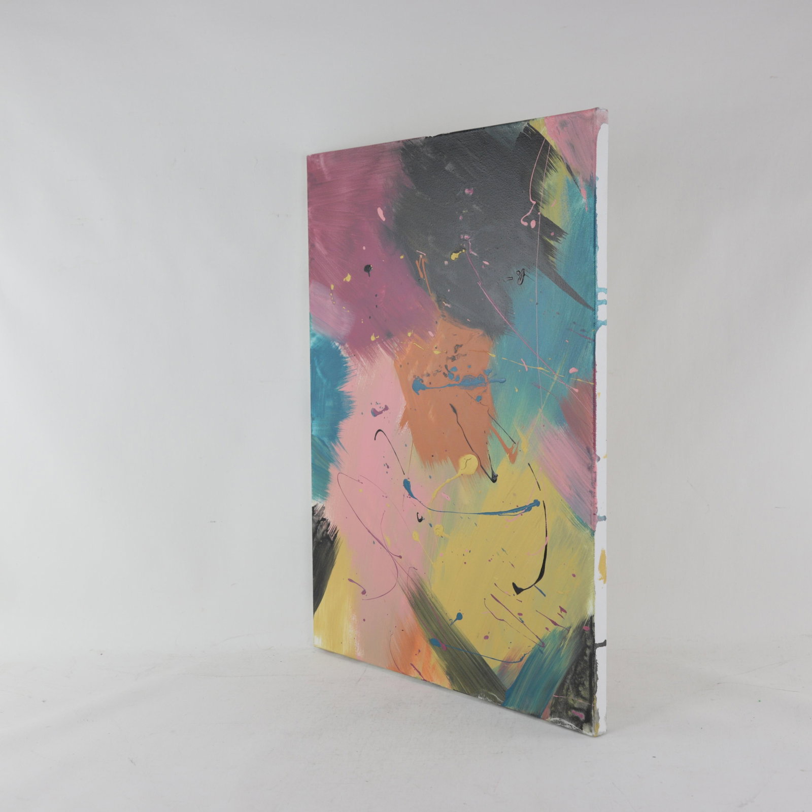 Vibrant Chaos Contemporary Abstract Expressionist Mixed-Media Painting - 2