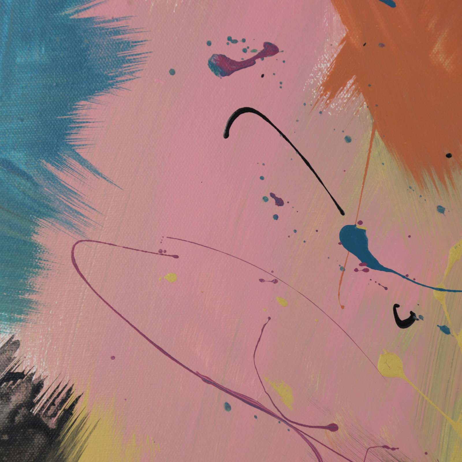Vibrant Chaos Contemporary Abstract Expressionist Mixed-Media Painting - 4