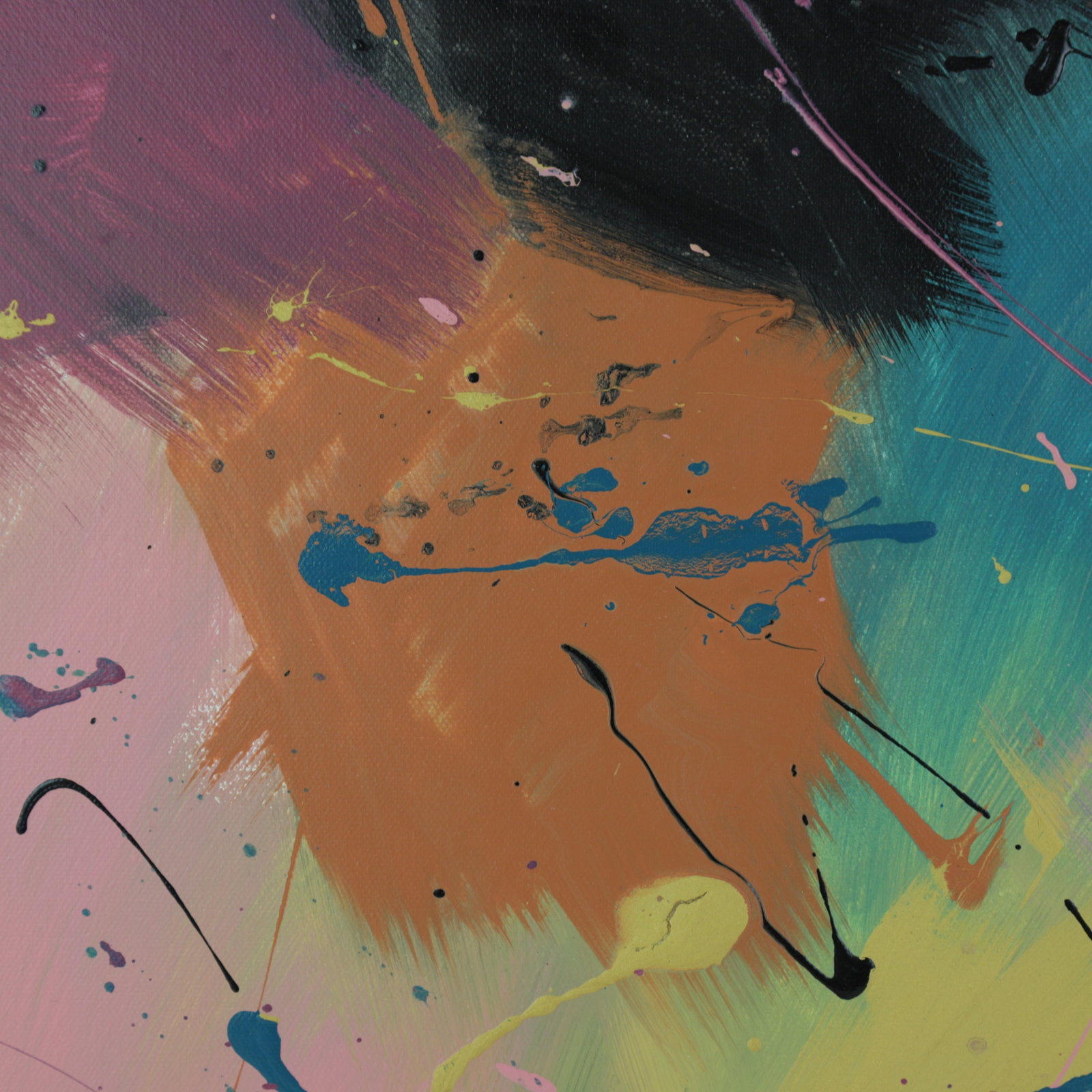 Vibrant Chaos Contemporary Abstract Expressionist Mixed-Media Painting - 6