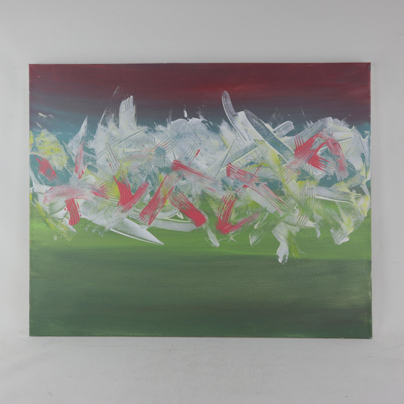 Crimson Horizon Contemporary Abstract Mixed-Media Painting - 10