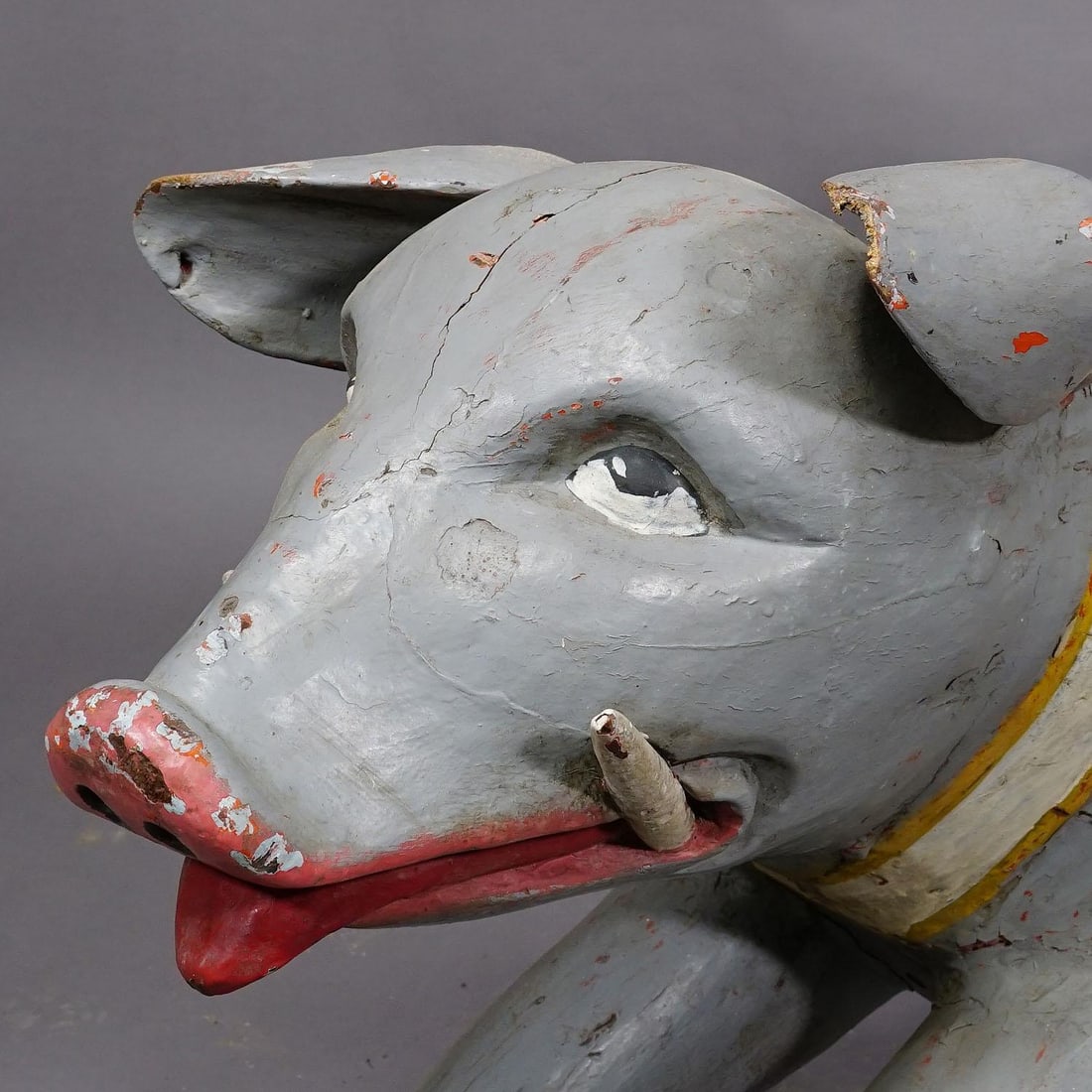 Rare Antique Children Carousel Pig, Germany Ca. 1920s - 11