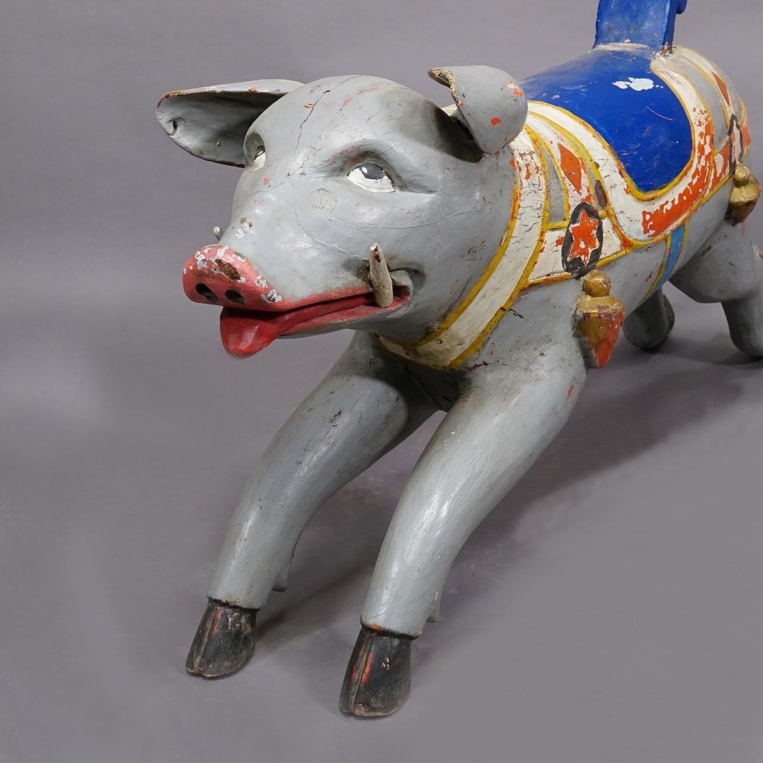 Rare Antique Children Carousel Pig, Germany Ca. 1920s - 5