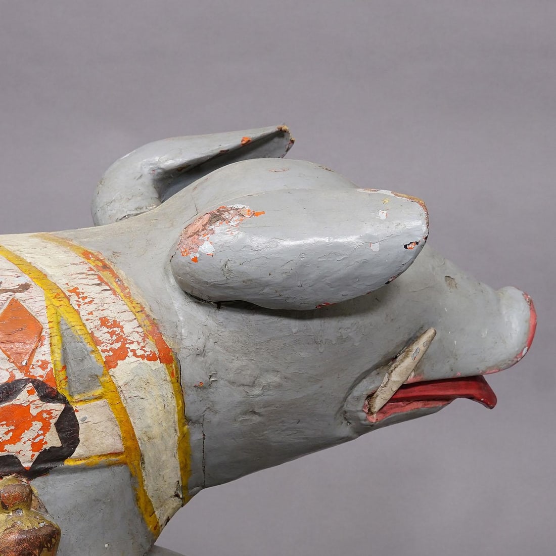 Rare Antique Children Carousel Pig, Germany Ca. 1920s - 7