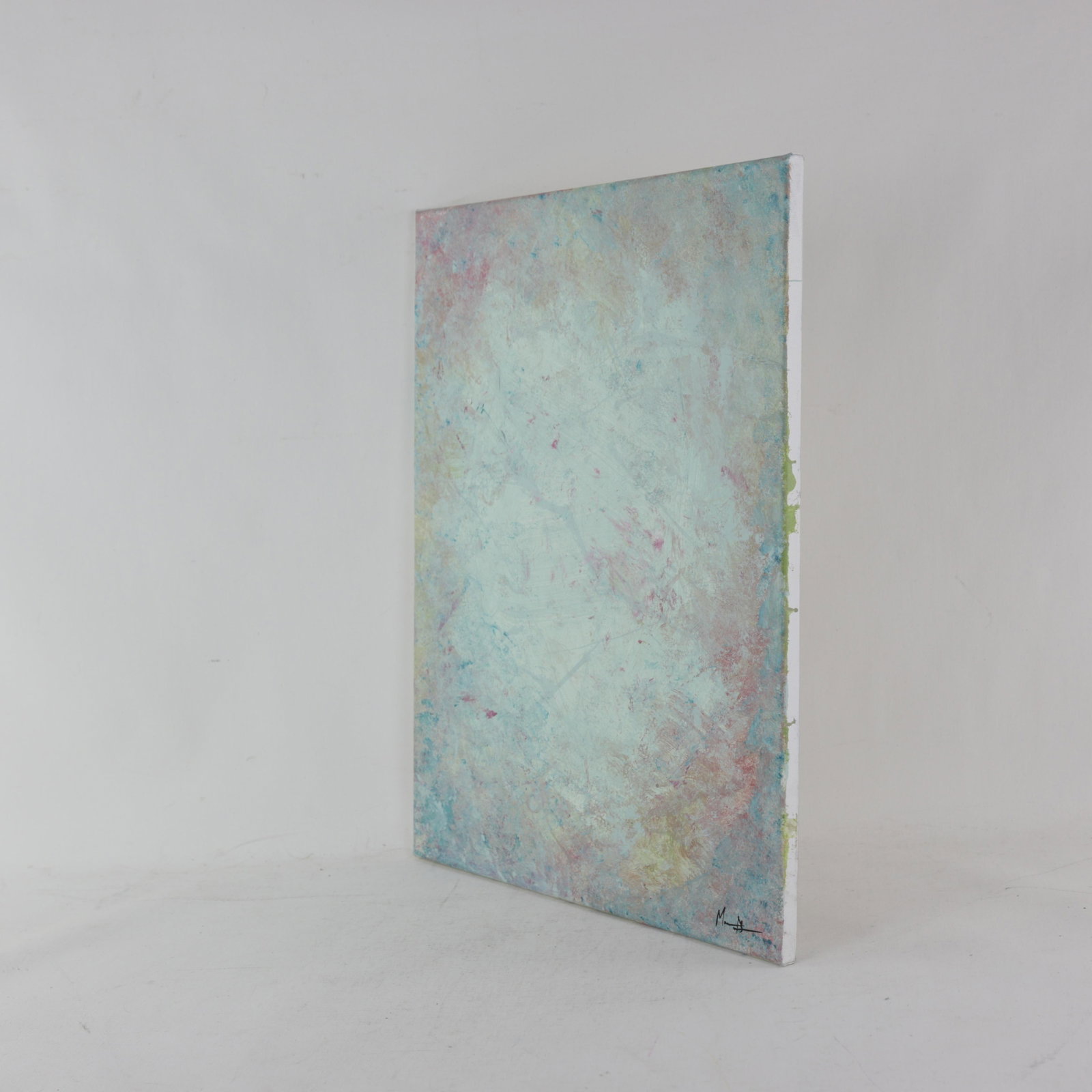 Morning Mist Contemporary Pastel Abstract Mixed-Media Painting - 2