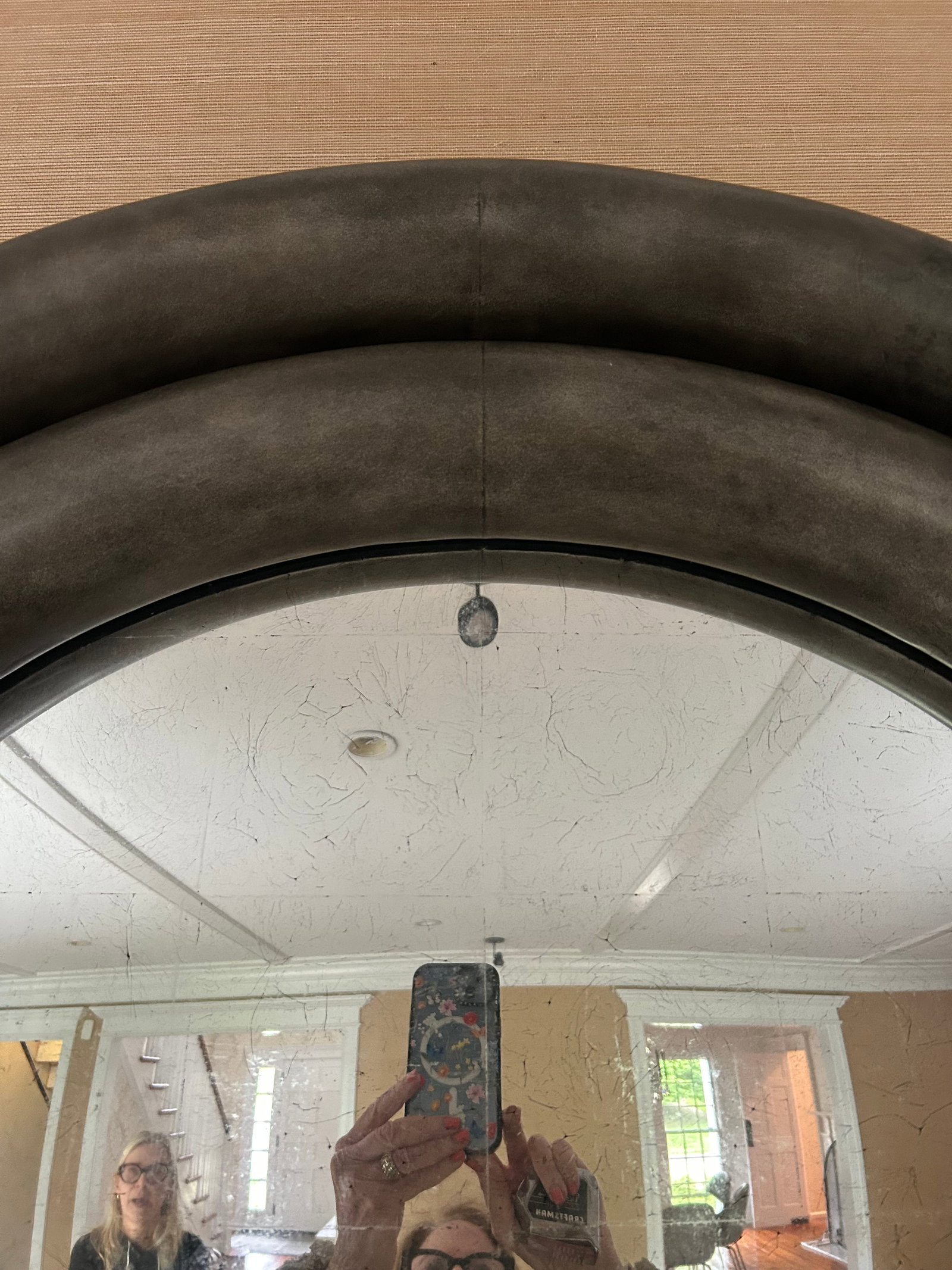Monumental Dark Grey Chunky Round Mirror by Julian Chichester - 6