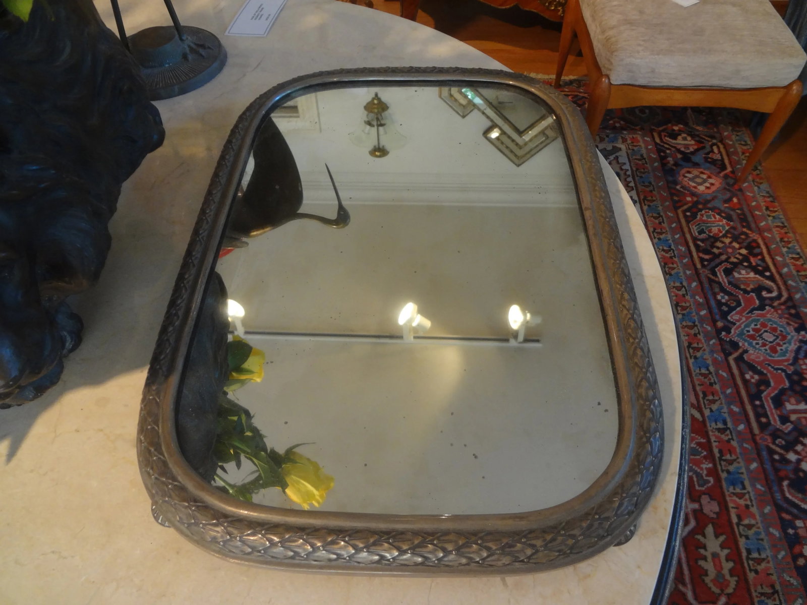Antique French Silverplate Mirrored Plateau or Tray - 6