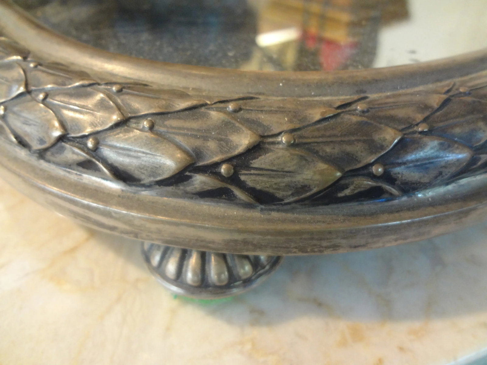 Antique French Silverplate Mirrored Plateau or Tray - 9