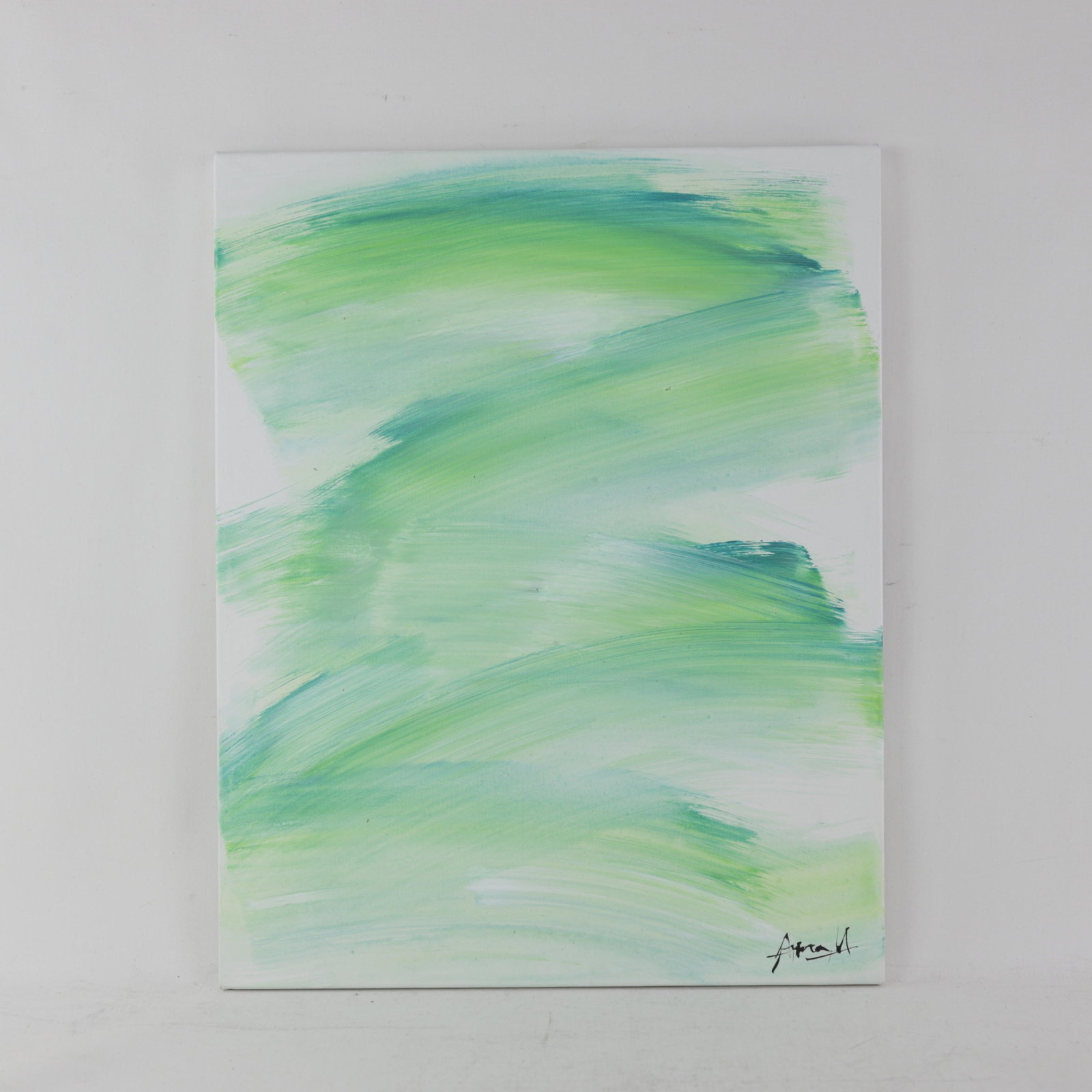 Emerald Tide Contemporary Abstract Minimalist Painting - 8