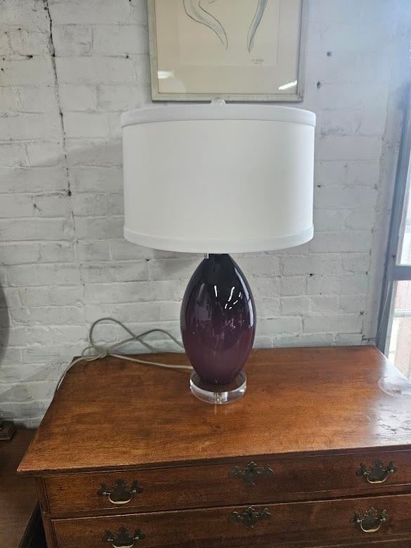 Mottega Purple & Lucite Double Socket Lamp - 2