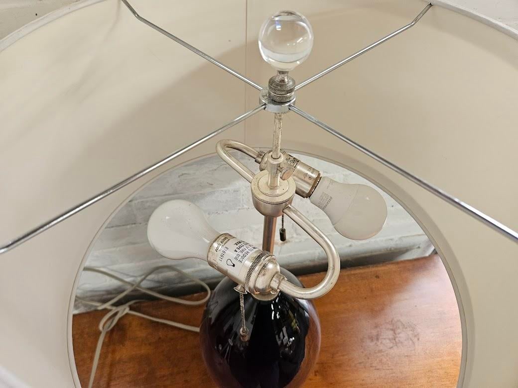 Mottega Purple & Lucite Double Socket Lamp - 3