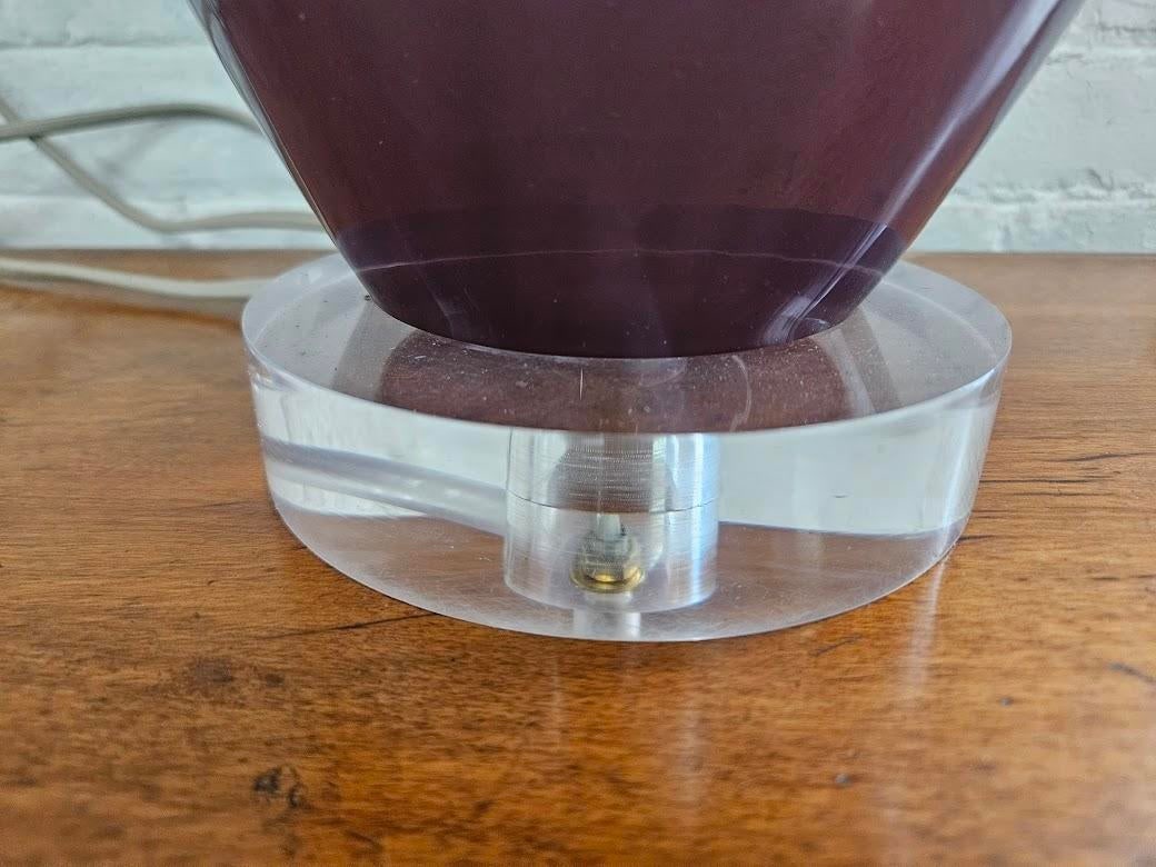 Mottega Purple & Lucite Double Socket Lamp - 4