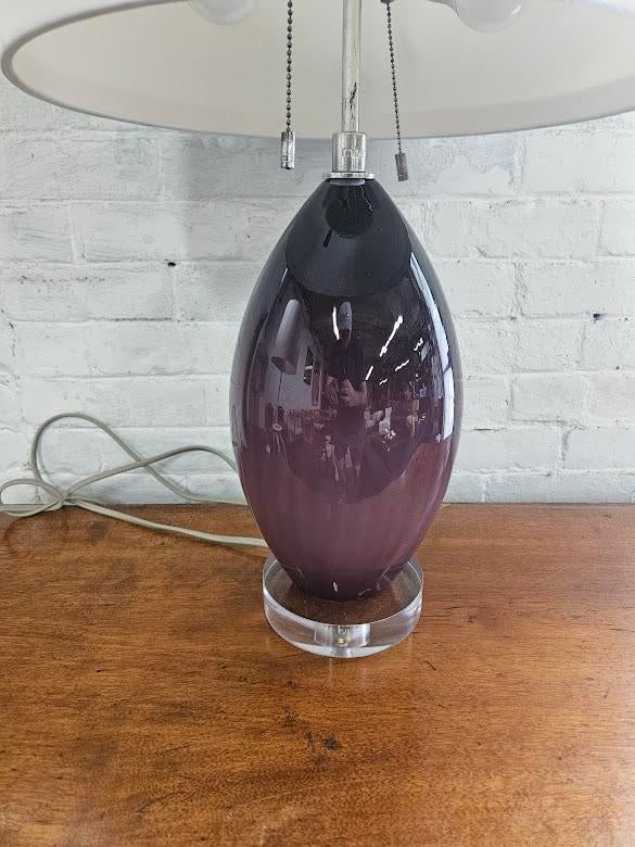 Mottega Purple & Lucite Double Socket Lamp - 5