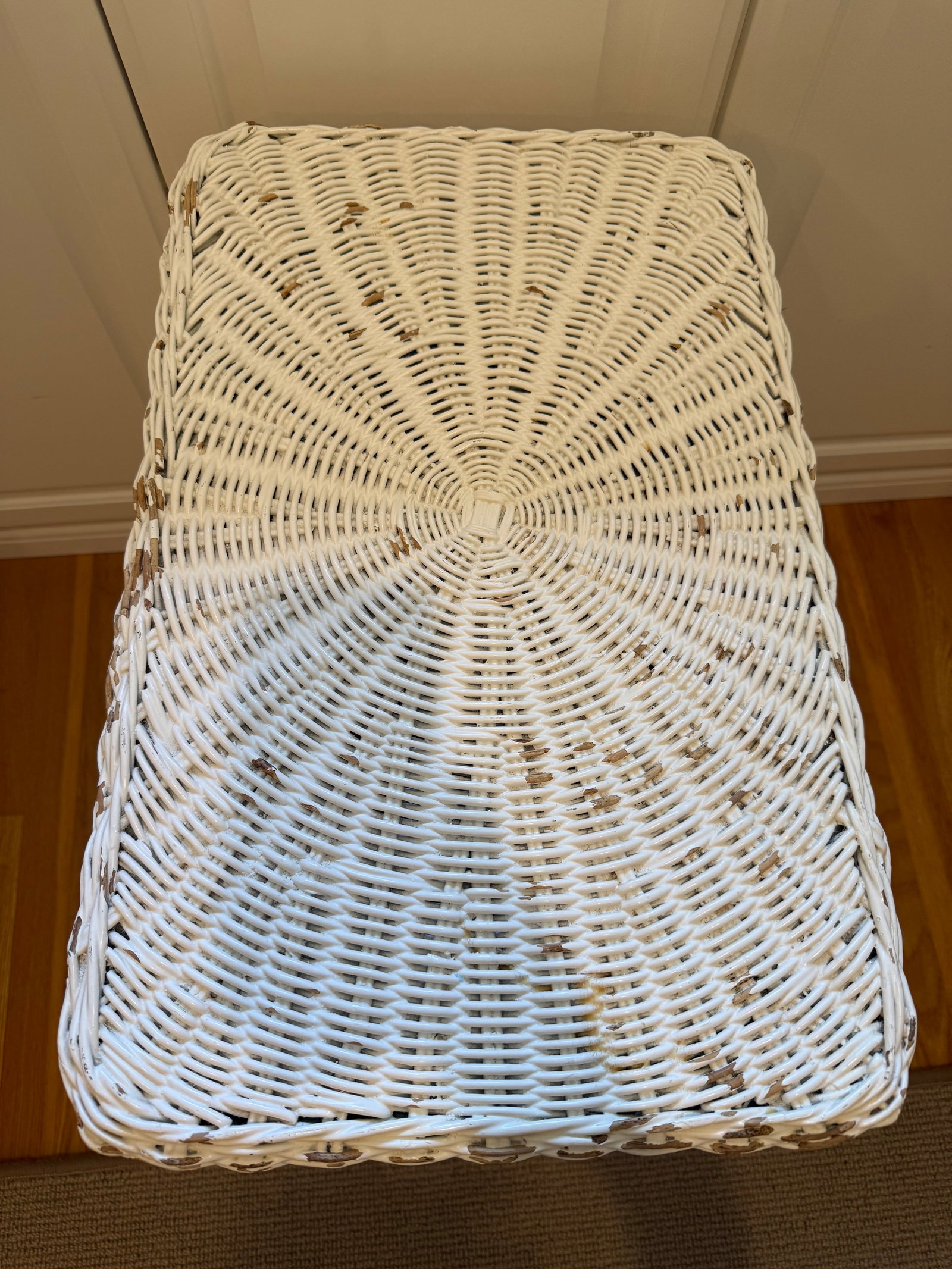 Wicker Side Table With Magazine Rack - 5