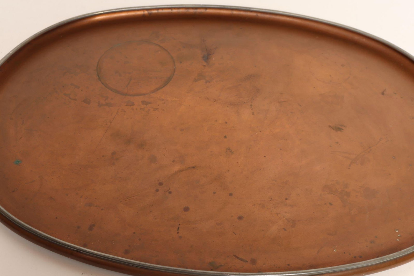 Large Mexican Arts and Crafts Copper and Silver-Plate Serving Tray by Tane - 10