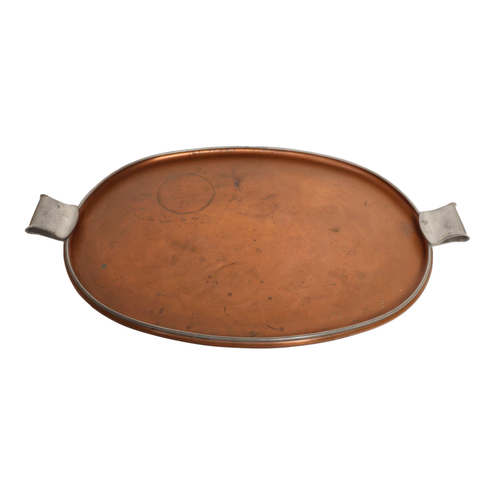 Large Mexican Arts and Crafts Copper and Silver-Plate Serving Tray by Tane (1 of 18)