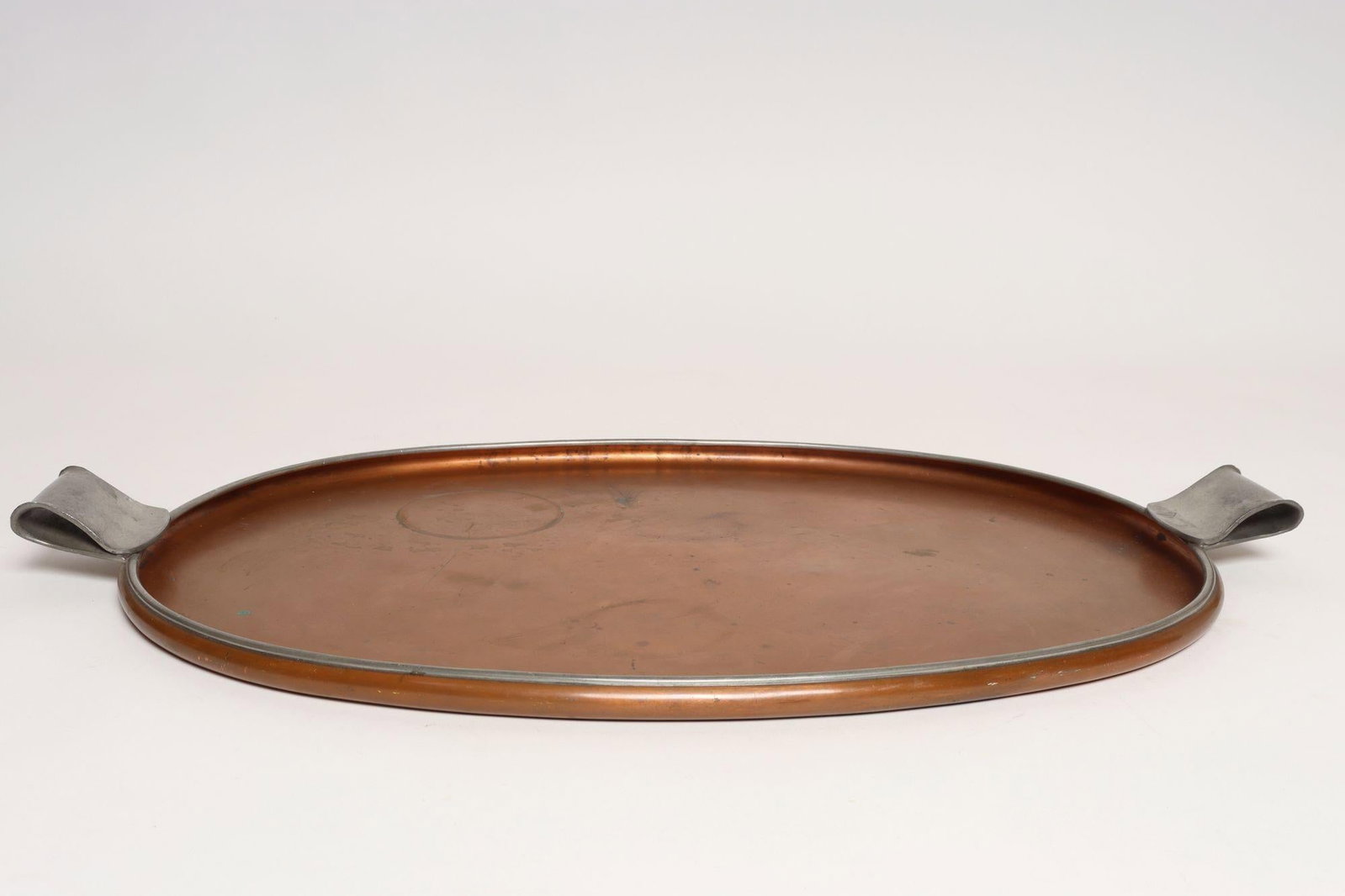 Large Mexican Arts and Crafts Copper and Silver-Plate Serving Tray by Tane - 2
