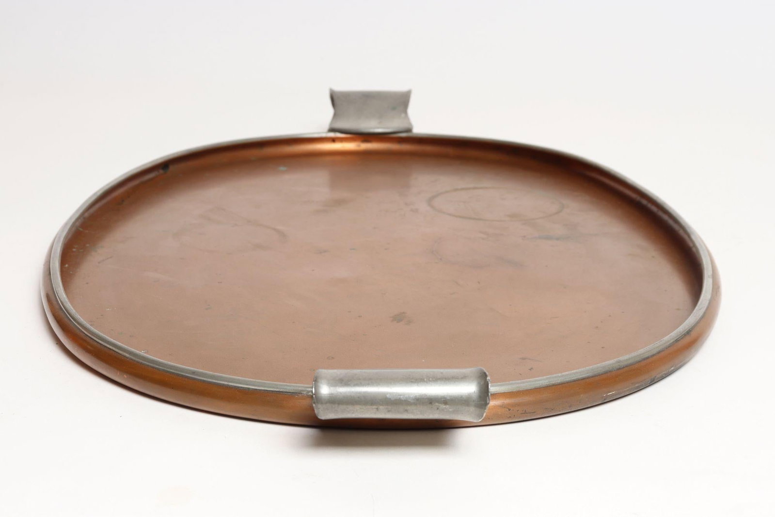 Large Mexican Arts and Crafts Copper and Silver-Plate Serving Tray by Tane - 4